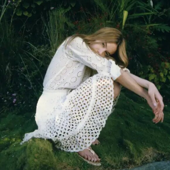 Zara White Eyelet Embroidered Tiered Mini Skirt M High Waist Coquette Romantic - Picture 2 of 16